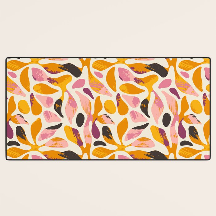 Abstract colorful flower art pattern Desk Mat Gallery Image 3