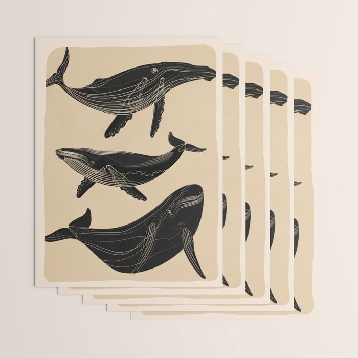 Modern Minimalist Abstract Whales 1 Wrapping Paper Gallery Image 3