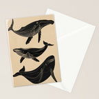 Modern Minimalist Abstract Whales 1 Stationery Card Gallery Image 2