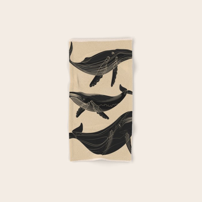 Modern Minimalist Abstract Whales 1 Bath Towel Gallery Image 1