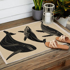 Modern Minimalist Abstract Whales 1 Outdoor Rug Gallery Image 2
