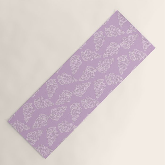Conch Shell on Lavender Yoga Mat Gallery Image 1