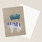 Dog and a Sofa - Purple and Beige Stationery Card Gallery Image 2