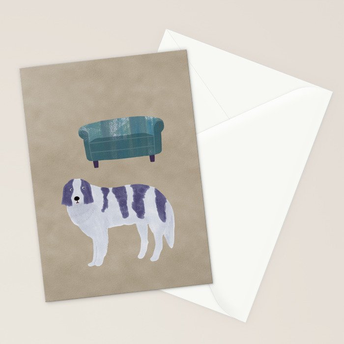 Dog and a Sofa - Purple and Beige Stationery Card Gallery Image 2
