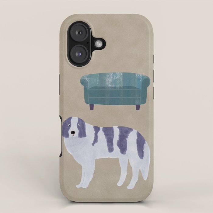 Dog and a Sofa - Purple and Beige iPhone Case Gallery Image 1