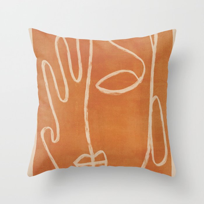 Abstract Face 25 Throw Pillow Gallery Image 6