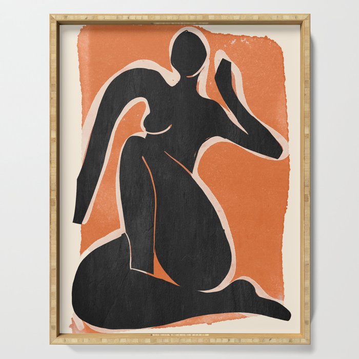 Abstract Art Female Figure 26 Serving Tray Gallery Image 1