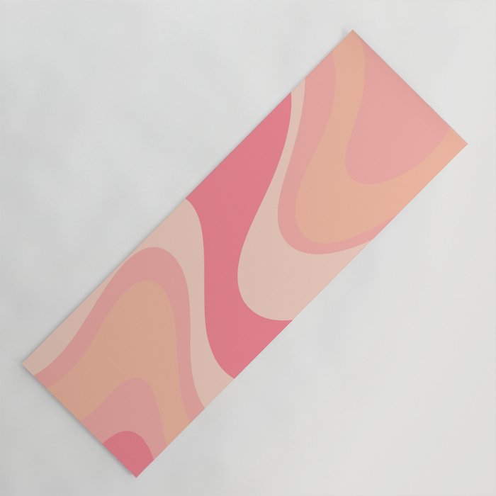 Blush Dream - Retro Pink Abstract Yoga Mat Gallery Image 1