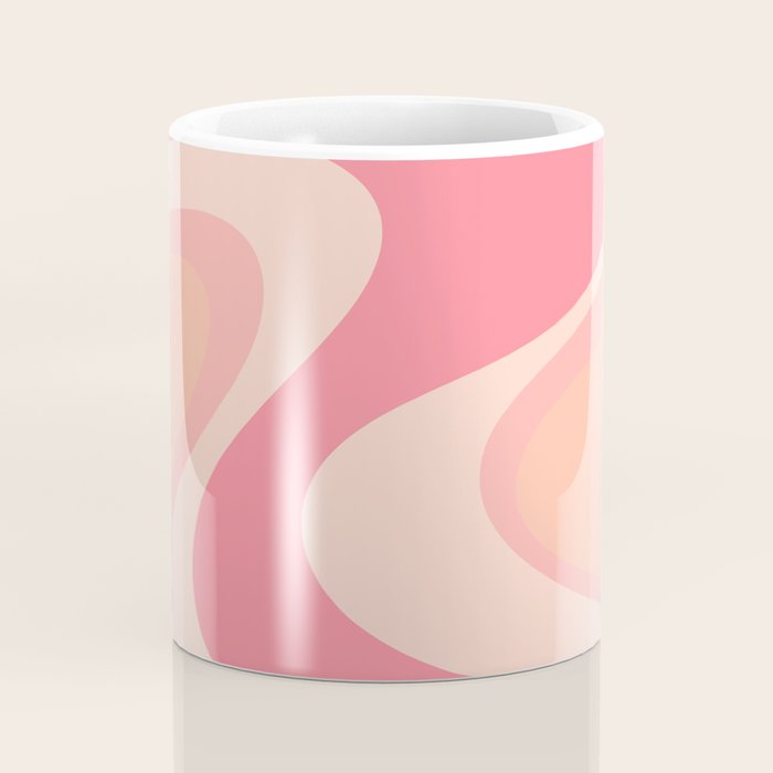 Blush Dream - Retro Pink Abstract Coffee Mug Gallery Image 4