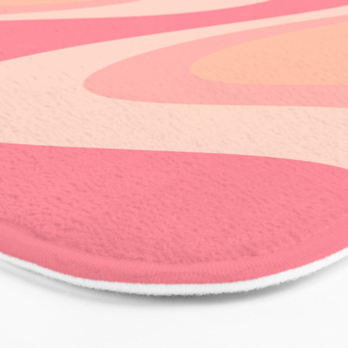 Blush Dream - Retro Pink Abstract Bath Mat Gallery Image 3