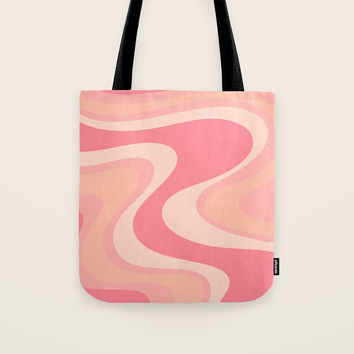 Blush Dream - Retro Pink Abstract Tote Bag Gallery Image 1