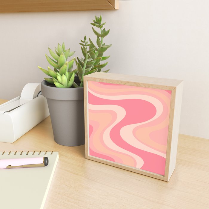 Blush Dream - Retro Pink Abstract Mini Art Print Gallery Image 2