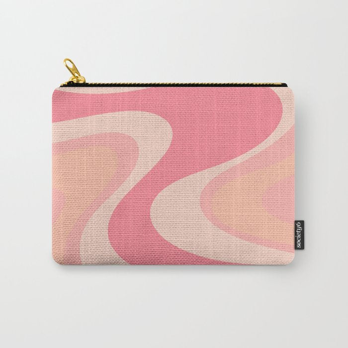 Blush Dream - Retro Pink Abstract Carry All Pouch Gallery Image 1