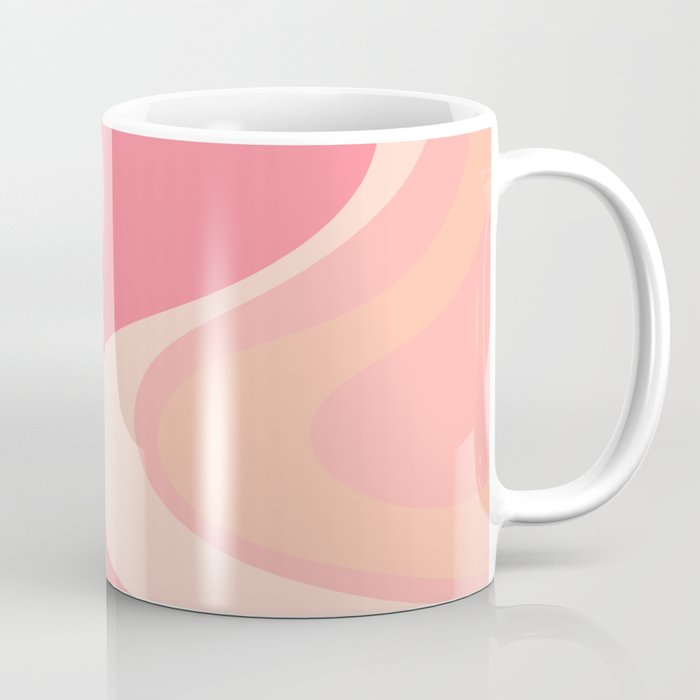 Blush Dream - Retro Pink Abstract Coffee Mug Gallery Image 1