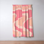 Blush Dream - Retro Pink Abstract Window Curtain Gallery Image 3
