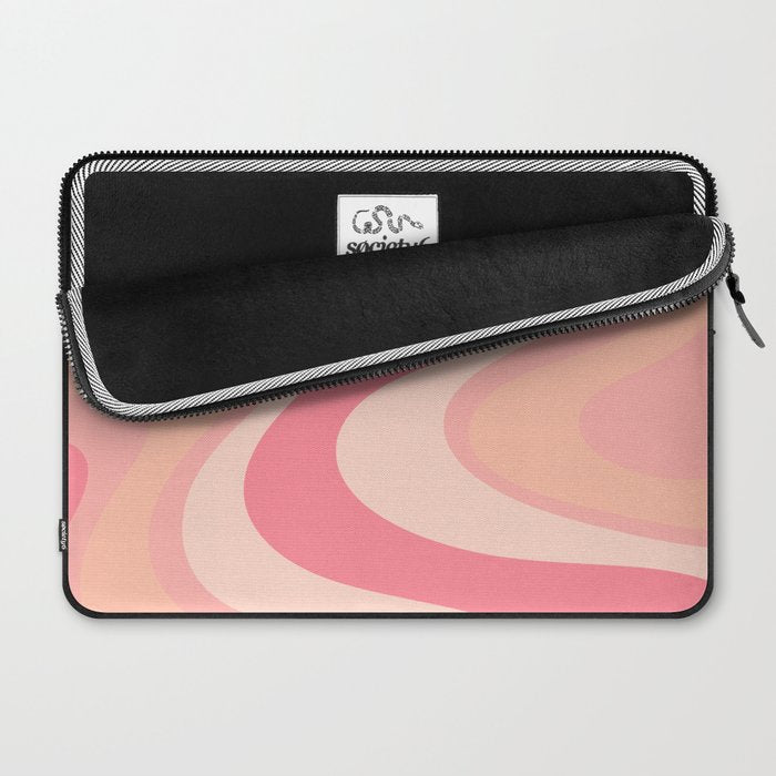 Blush Dream - Retro Pink Abstract Laptop Sleeve Gallery Image 2