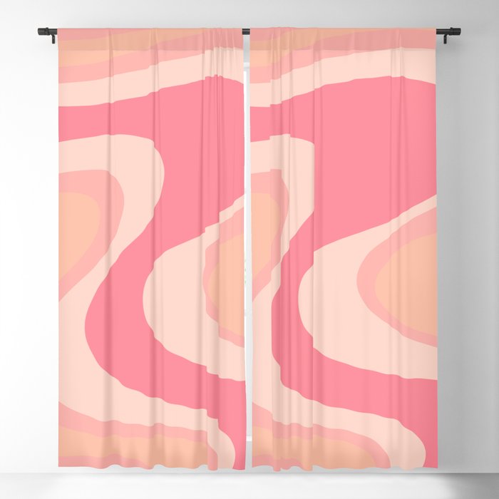 Blush Dream - Retro Pink Abstract Window Curtain Gallery Image 5