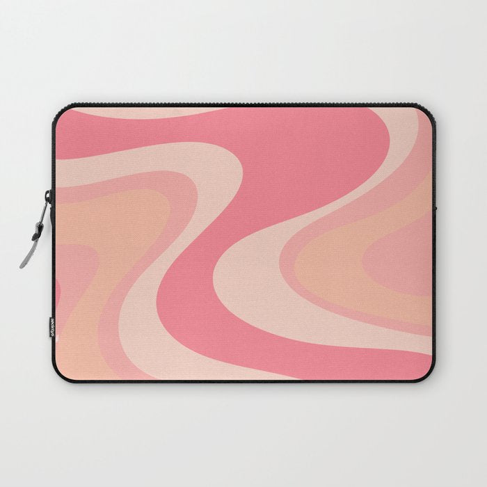 Blush Dream - Retro Pink Abstract Laptop Sleeve Gallery Image 1