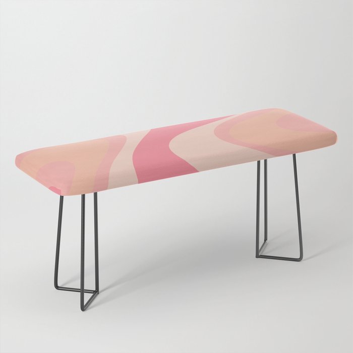 Blush Dream - Retro Pink Abstract Bench Gallery Image 1