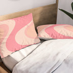 Blush Dream - Retro Pink Abstract Pillow Sham Gallery Image 2