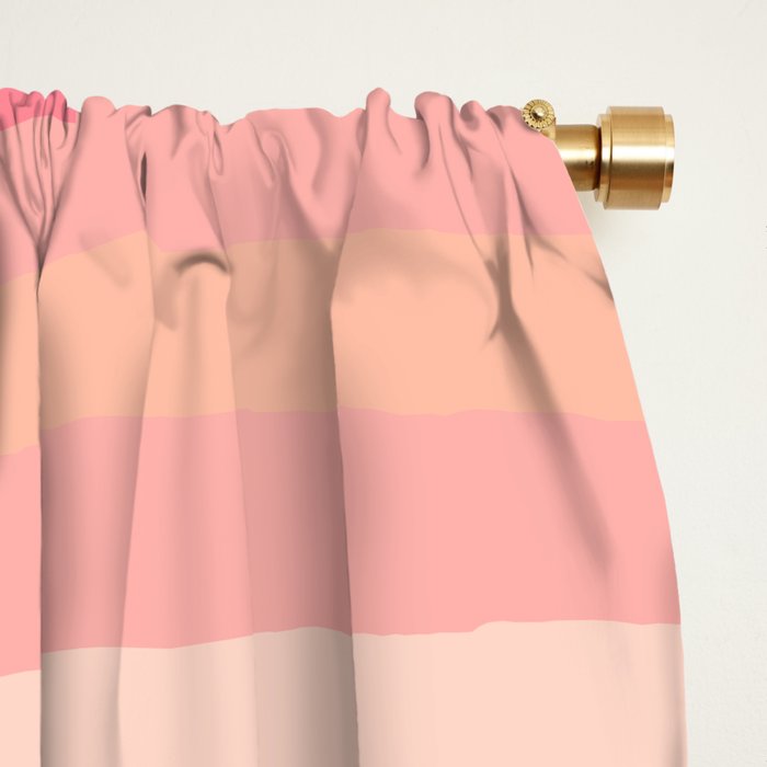 Blush Dream - Retro Pink Abstract Window Curtain Gallery Image 2