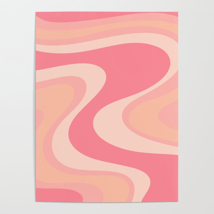 Blush Dream - Retro Pink Abstract Poster Gallery Image 1