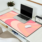 Blush Dream - Retro Pink Abstract Desk Mat Gallery Image 2