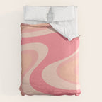 Blush Dream - Retro Pink Abstract Duvet Cover Gallery Image 6