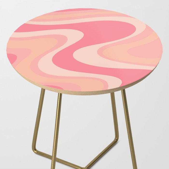 Blush Dream - Retro Pink Abstract Side Table Gallery Image 2