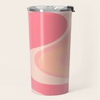 Blush Dream - Retro Pink Abstract Travel Mug Gallery Image 2