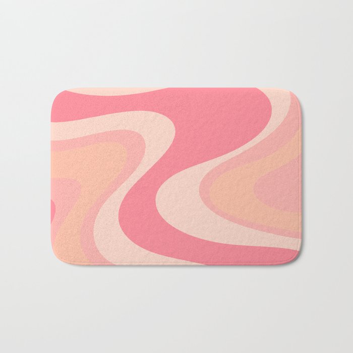Blush Dream - Retro Pink Abstract Bath Mat Gallery Image 1