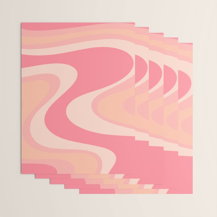 Blush Dream - Retro Pink Abstract Wrapping Paper Gallery Image 3