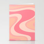 Blush Dream - Retro Pink Abstract Stationery Card Gallery Image 2