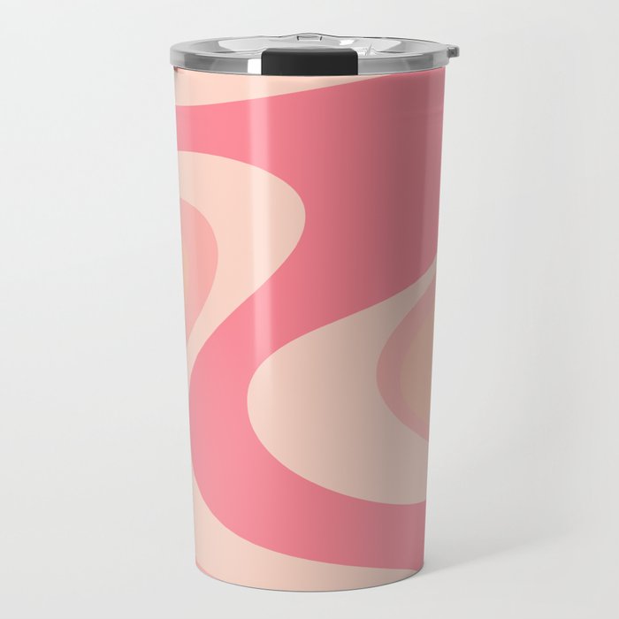 Blush Dream - Retro Pink Abstract Travel Mug Gallery Image 1