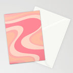 Blush Dream - Retro Pink Abstract Stationery Card Gallery Image 2