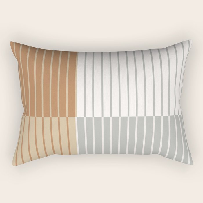 Color Block Line Abstract LXXVI Rectangular Pillow Gallery Image 2