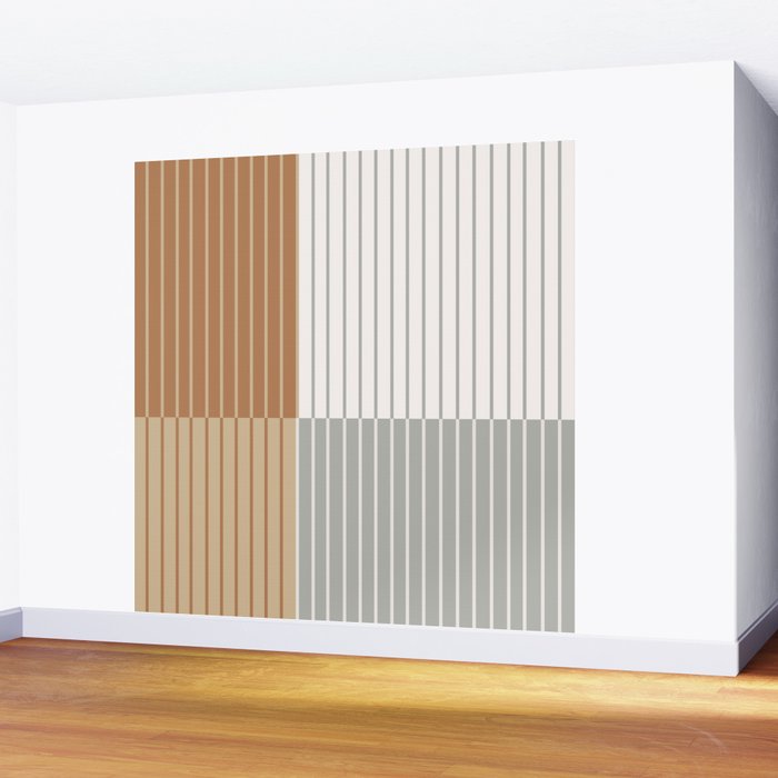 Color Block Line Abstract LXXVI Wall Mural Gallery Image 2