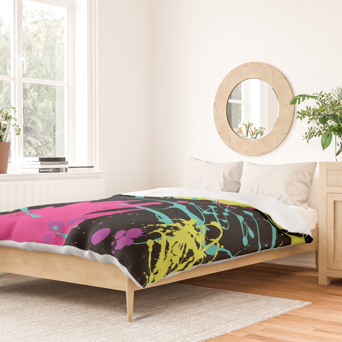 Splatter Paint Black Duvet Cover Gallery Image 2