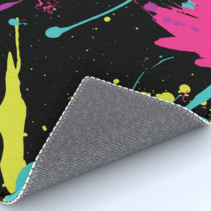 Splatter Paint Black Rug Gallery Image 4