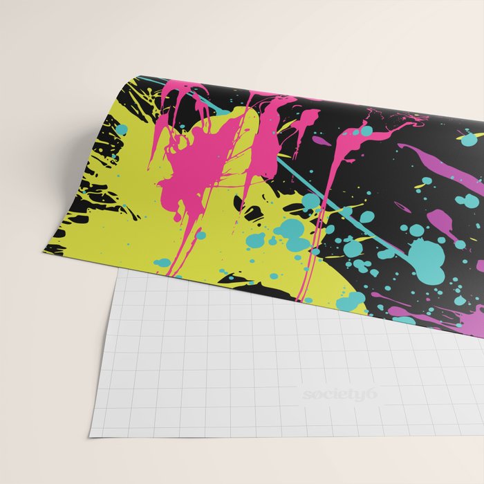 Splatter Paint Black Wrapping Paper Gallery Image 2