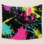 Splatter Paint Black Wall Tapestry Gallery Image 4