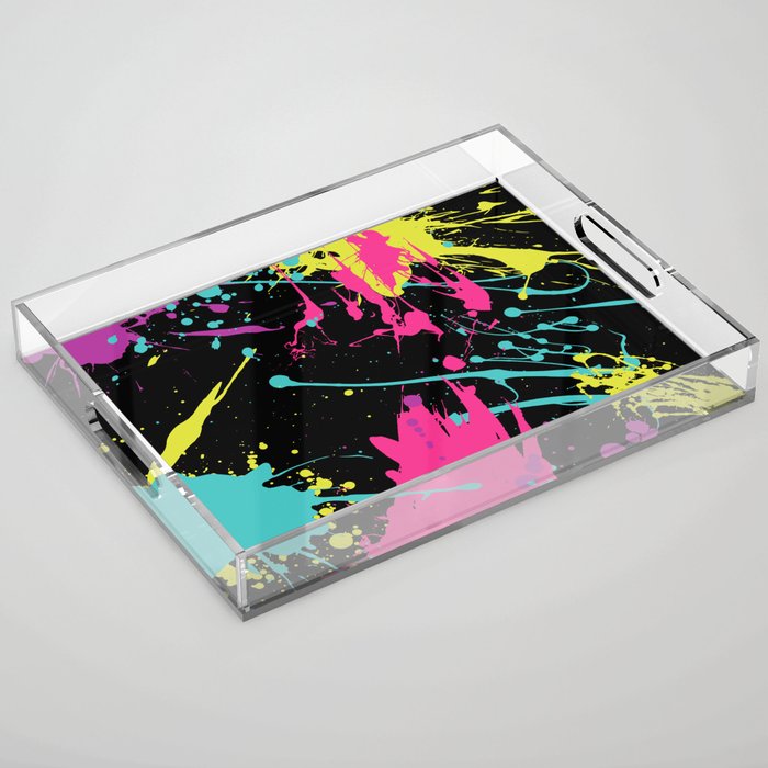 Splatter Paint Black Acrylic Tray Gallery Image 1