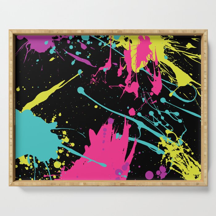 Splatter Paint Black Serving Tray Gallery Image 1