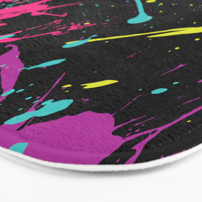 Splatter Paint Black Bath Mat Gallery Image 3