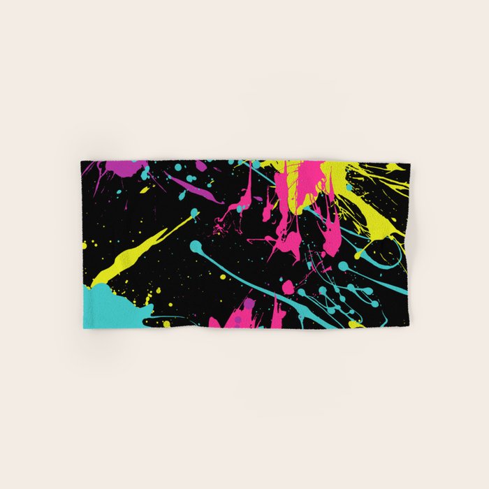 Splatter Paint Black Bath Towel Gallery Image 1