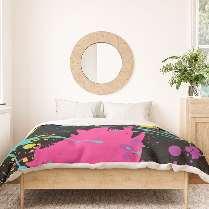 Splatter Paint Black Duvet Cover Gallery Image 3