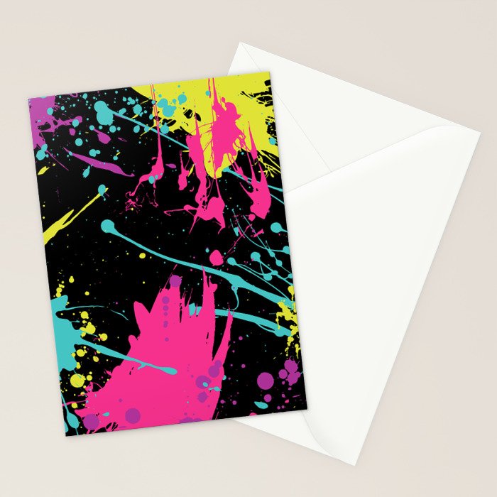 Splatter Paint Black Stationery Card Gallery Image 2