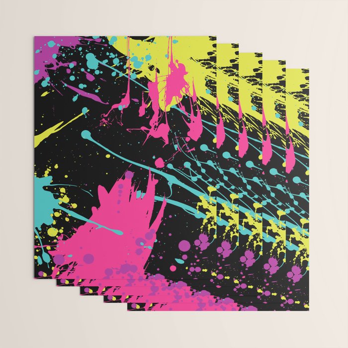 Splatter Paint Black Wrapping Paper Gallery Image 3