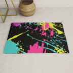 Splatter Paint Black Rug Gallery Image 1