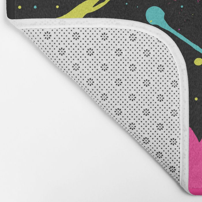 Splatter Paint Black Bath Mat Gallery Image 2